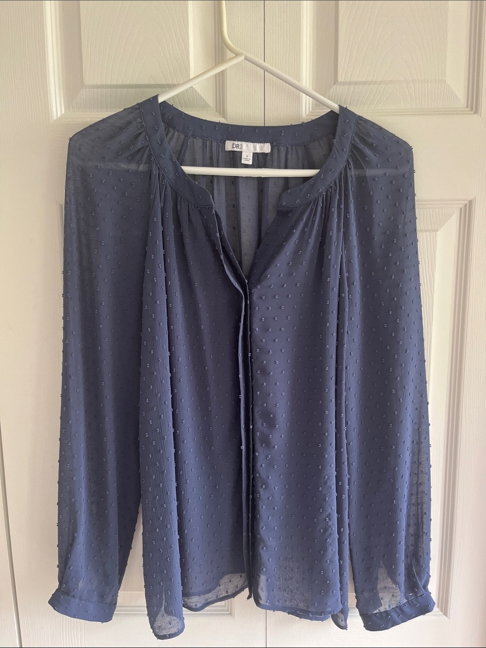 DR2 Blue Textured Blouse bought at Holt Renfrew